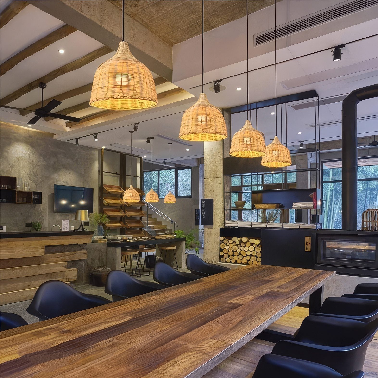Rattan Basket Pendant Light view 7
