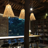 Straw and Rattan Pendant Light view 2
