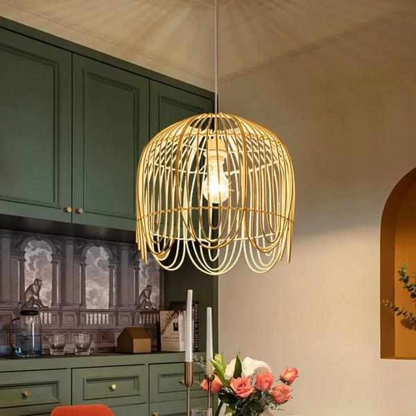 Rattan Cage Pendant Light