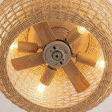 Rattan Ceiling Fan with Light view 3