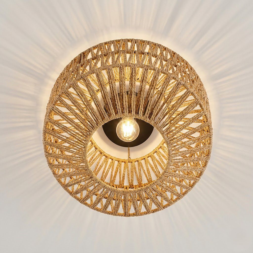 Rattan Ceiling Light Shade view 2