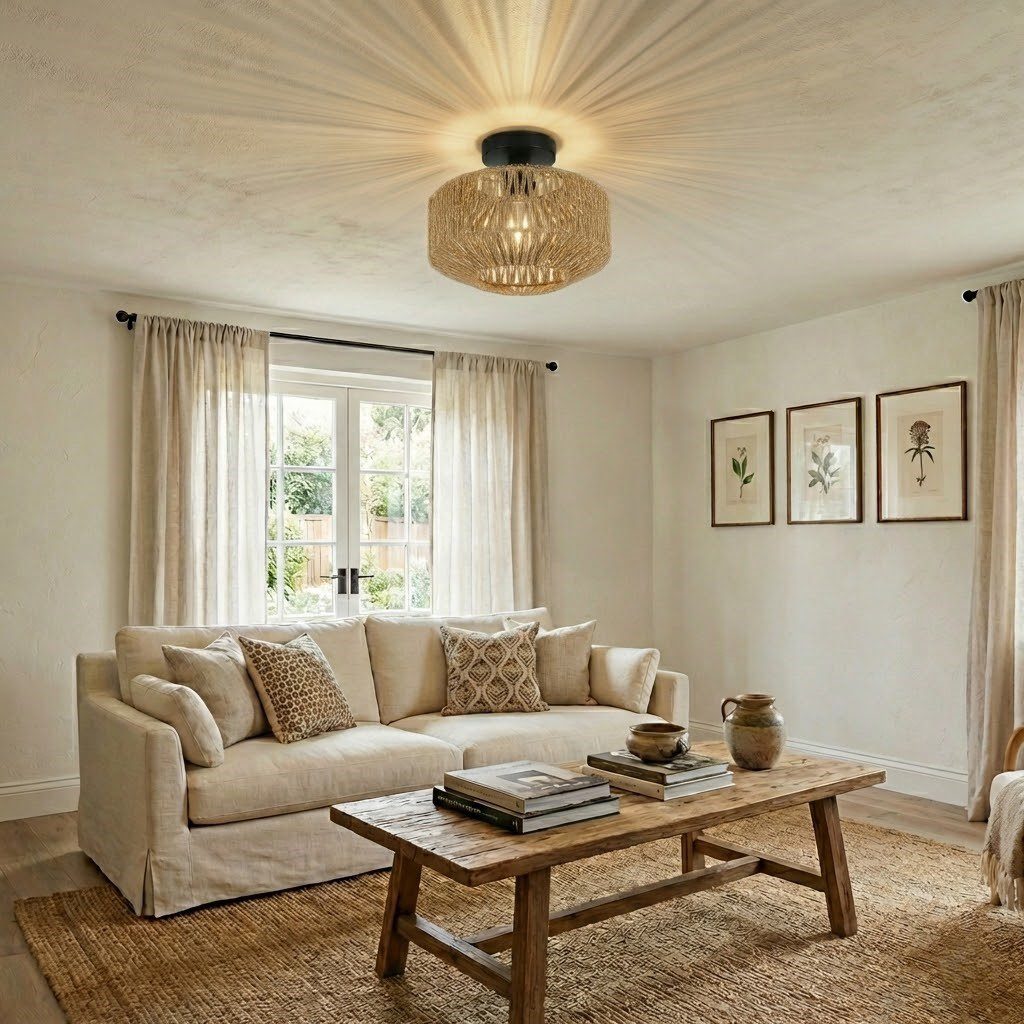 Rattan Ceiling Light Shade view 3