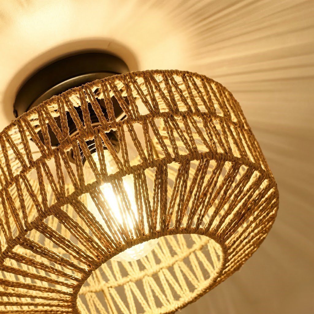 Rattan Ceiling Light Shade view 4