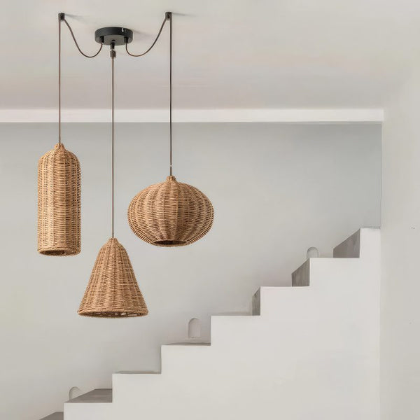 Rattan Cluster Pendant Light