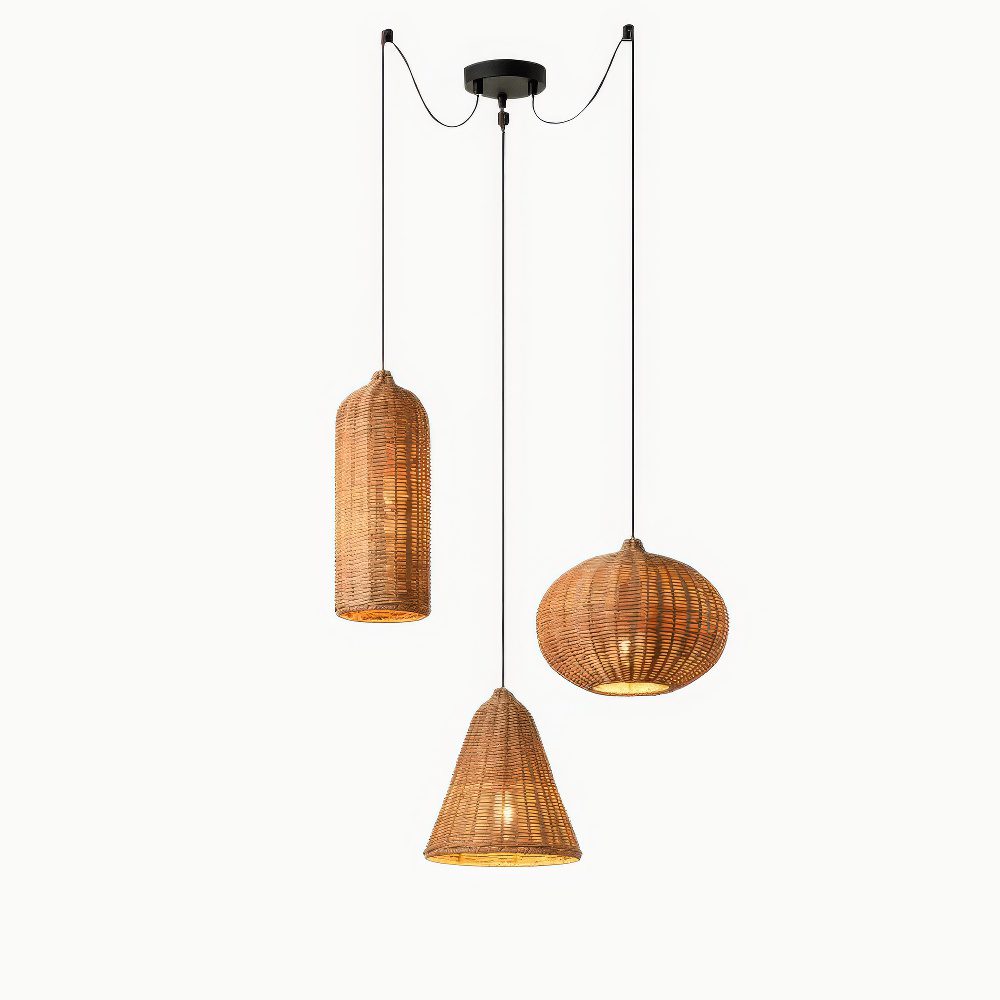 Rattan Cluster Pendant Light view 2