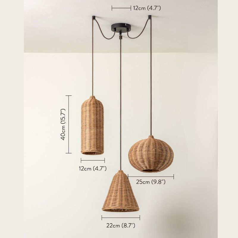 Rattan Cluster Pendant Light view 7