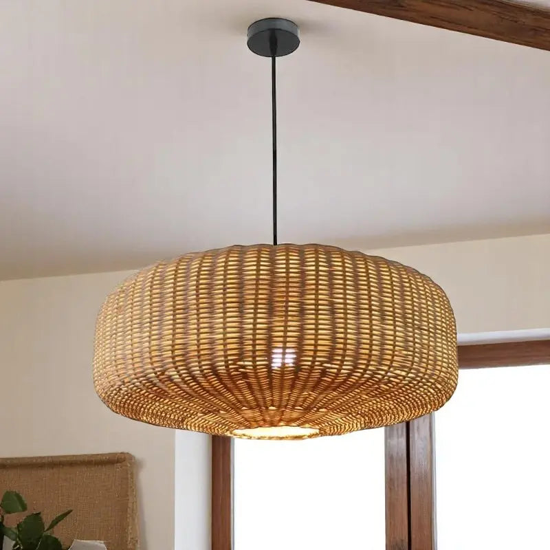 Rattan Drum Pendant Light