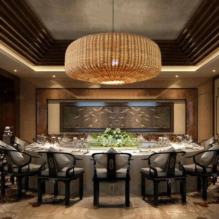 Rattan Drum Pendant Light view 4