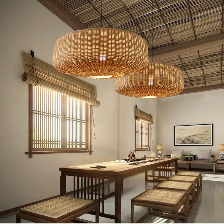 Rattan Drum Pendant Light view 5