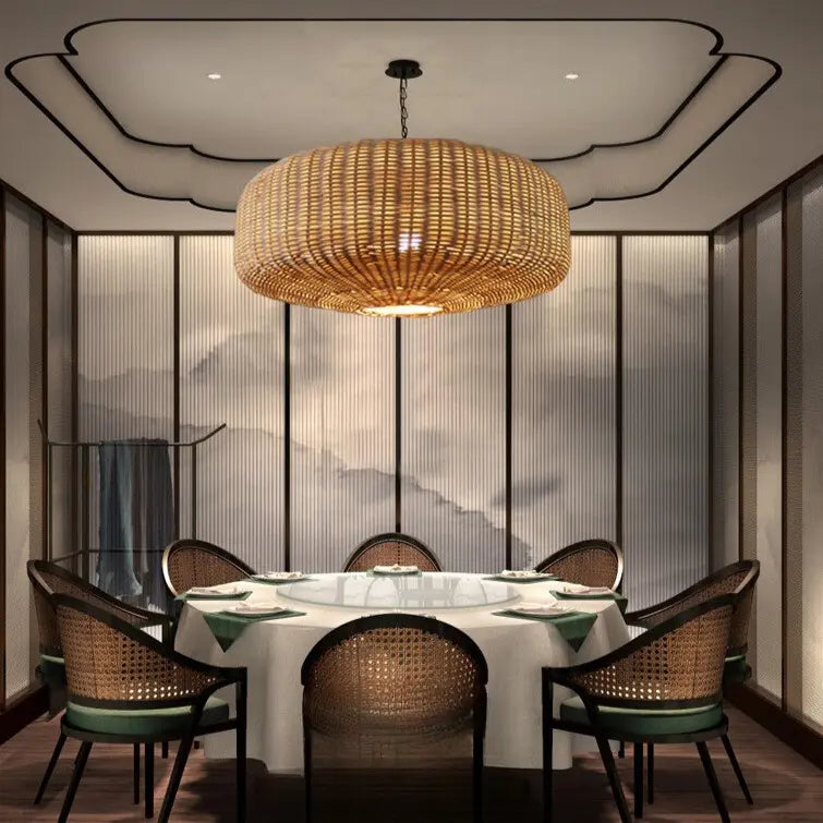 Rattan Drum Pendant Light view 8