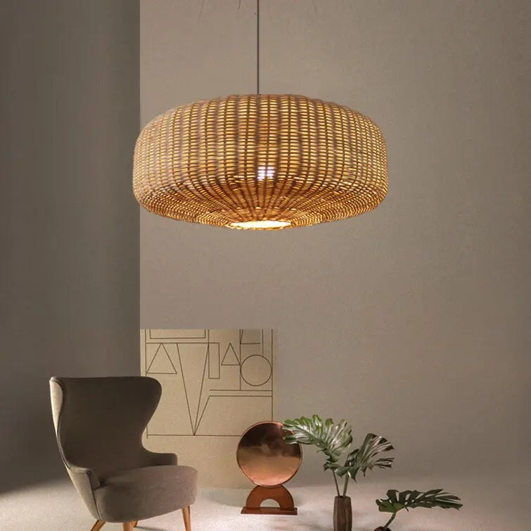 Rattan Drum Pendant Light view 9