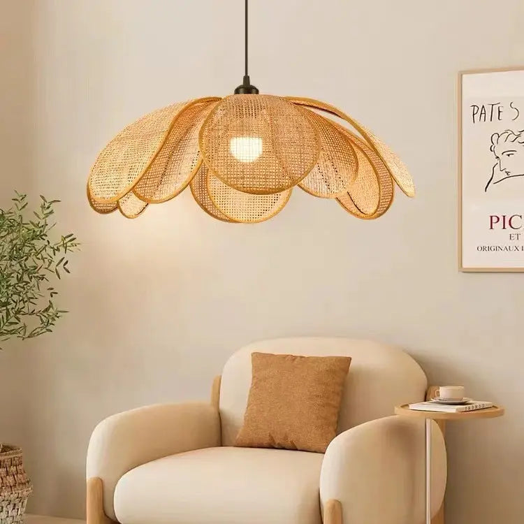 Rattan Flower Pendant Light view 1