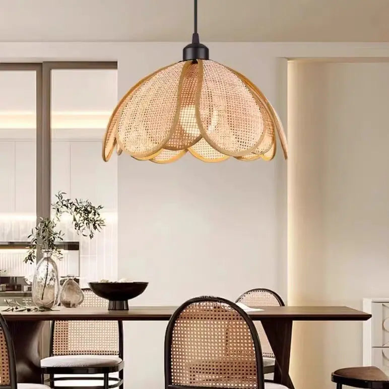 Rattan Flower Pendant Light view 2