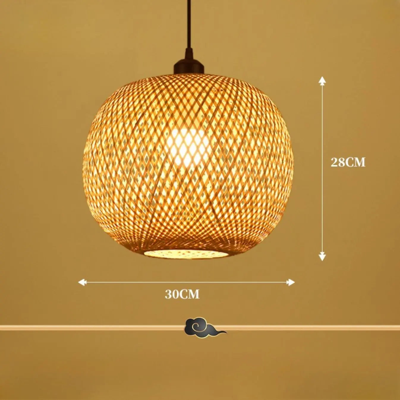 Rattan Globe Pendant Light view 2