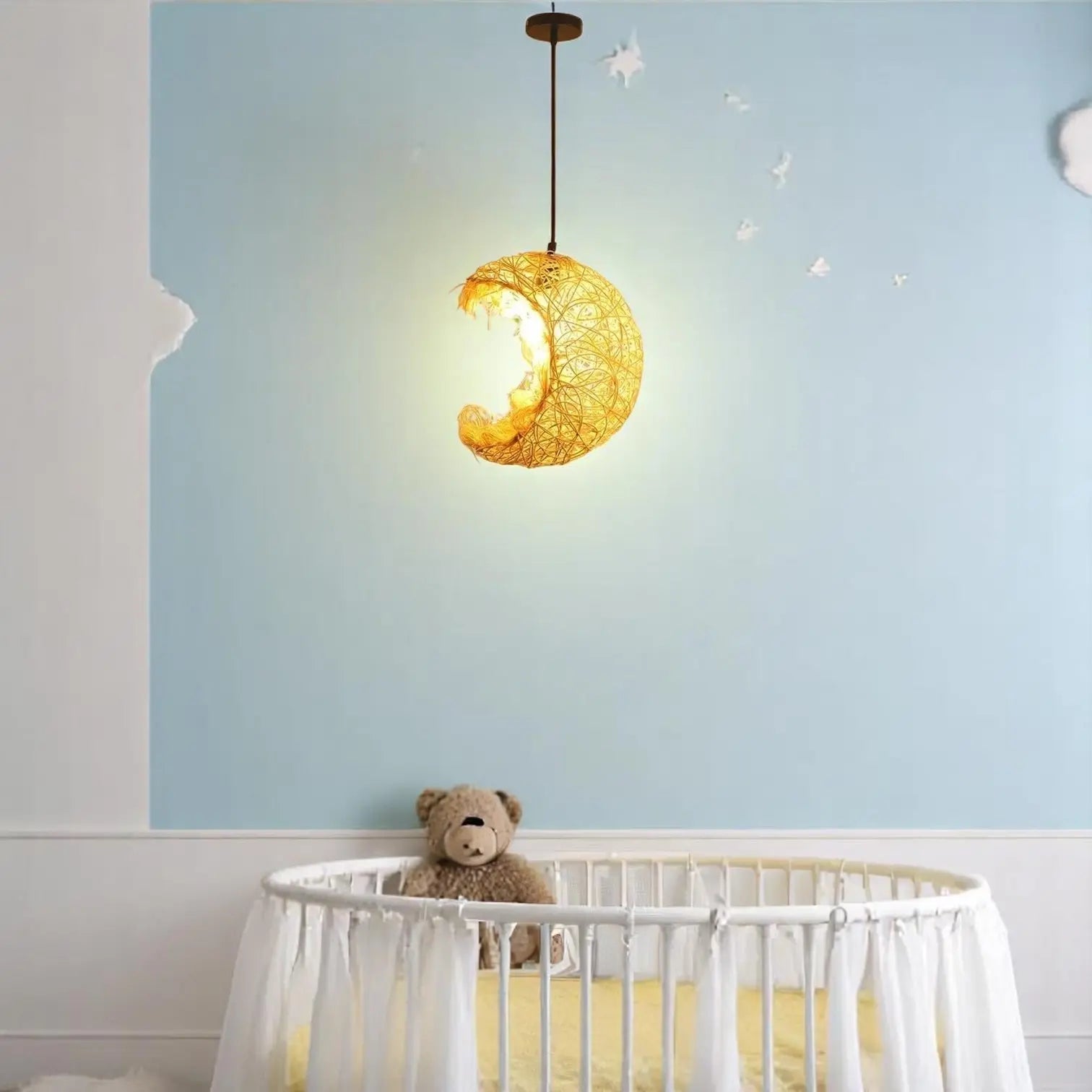 Rattan Moon Pendant Light view 4
