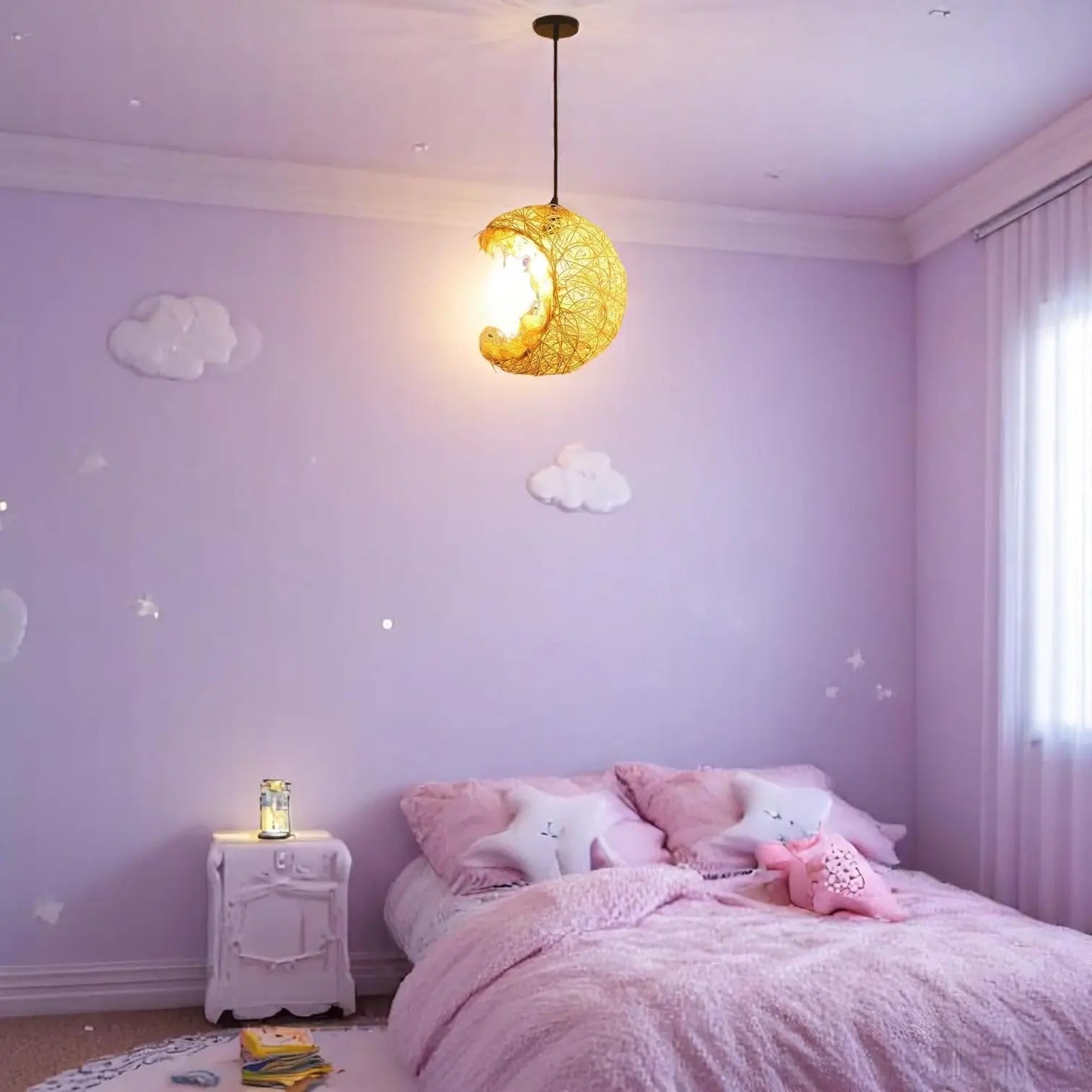 Rattan Moon Pendant Light view 5