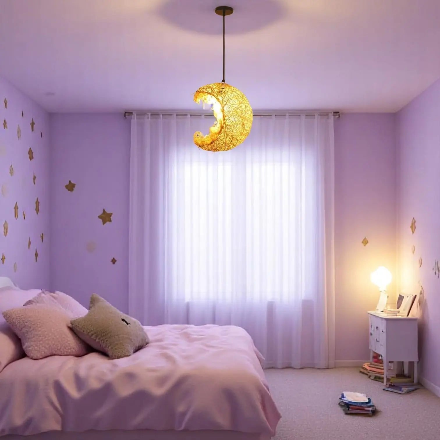 Rattan Moon Pendant Light view 6