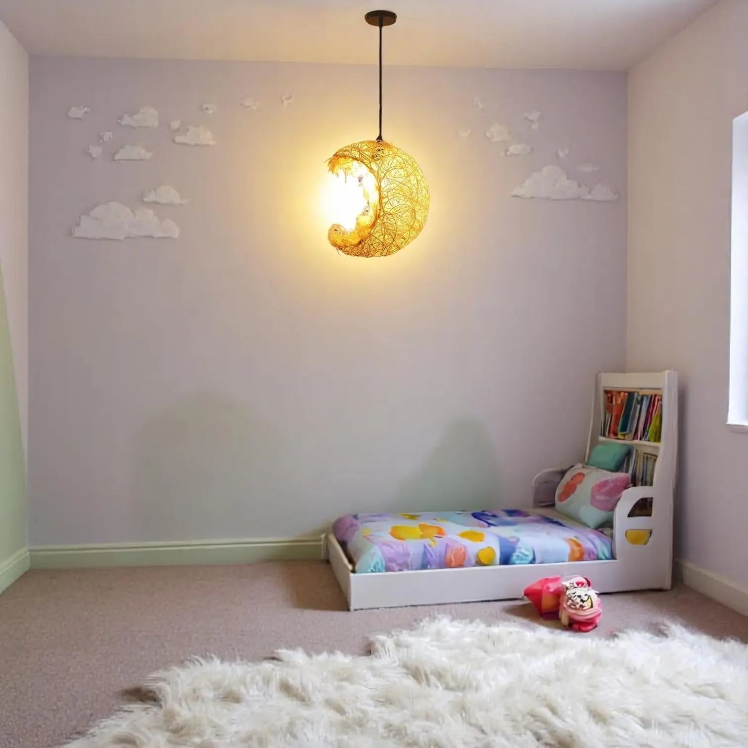 Rattan Moon Pendant Light view 7