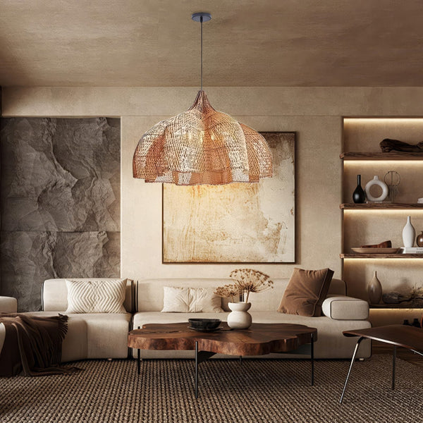 Woven Straw Ball Pendant Light