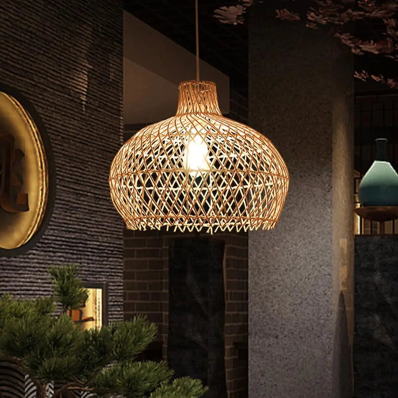 Woven Rattan Pendant Light