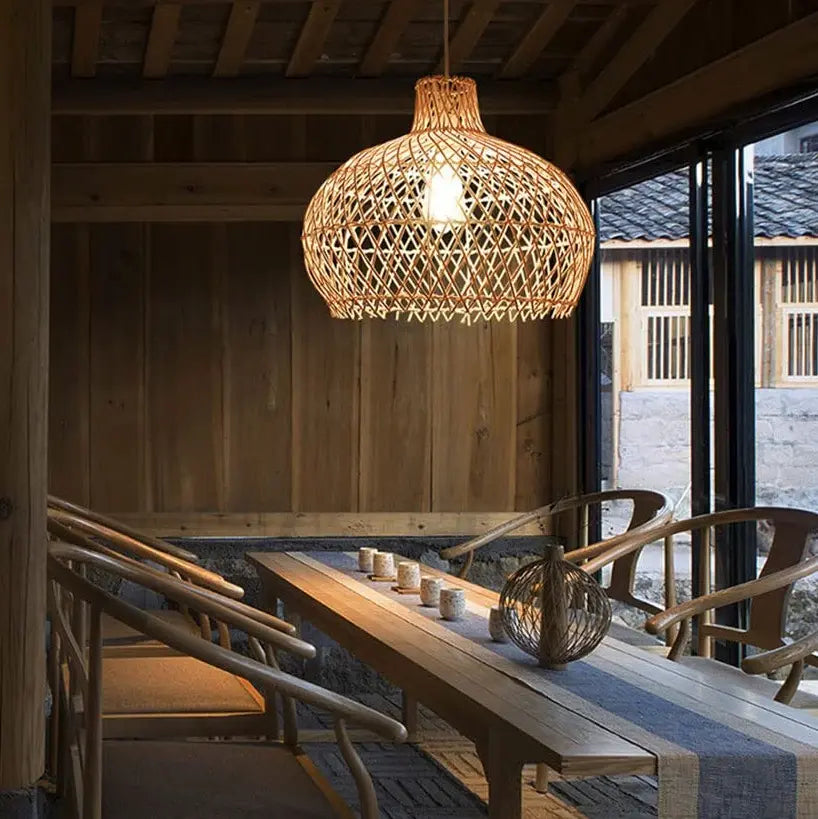 Woven Rattan Pendant Light view 8
