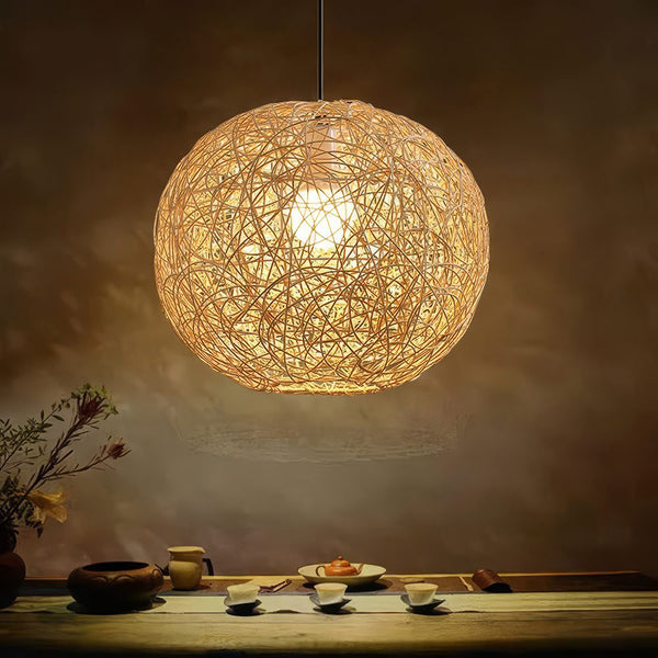 Rattan String Ball Pendant Light