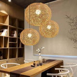 Rattan String Ball Pendant Light view 5