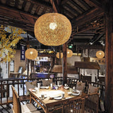 Rattan String Ball Pendant Light view 6