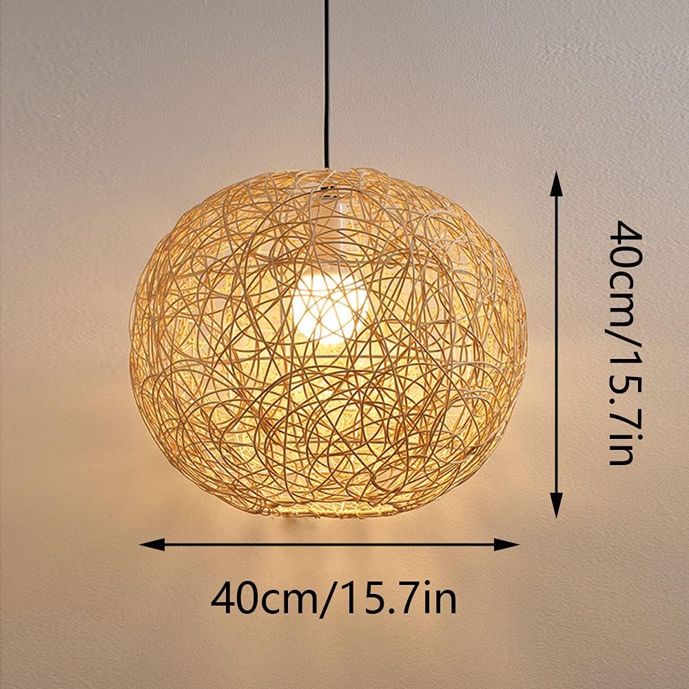 Rattan String Ball Pendant Light view 9
