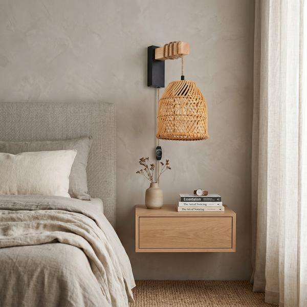 Rattan Globe Wall Light