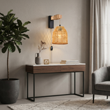 Rattan Globe Wall Light view 2