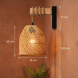 Rattan Globe Wall Light view 3