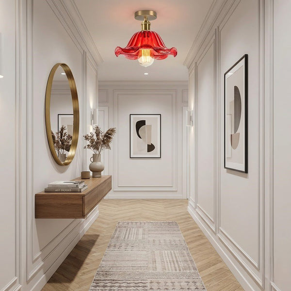 Red Flower Ceiling Light