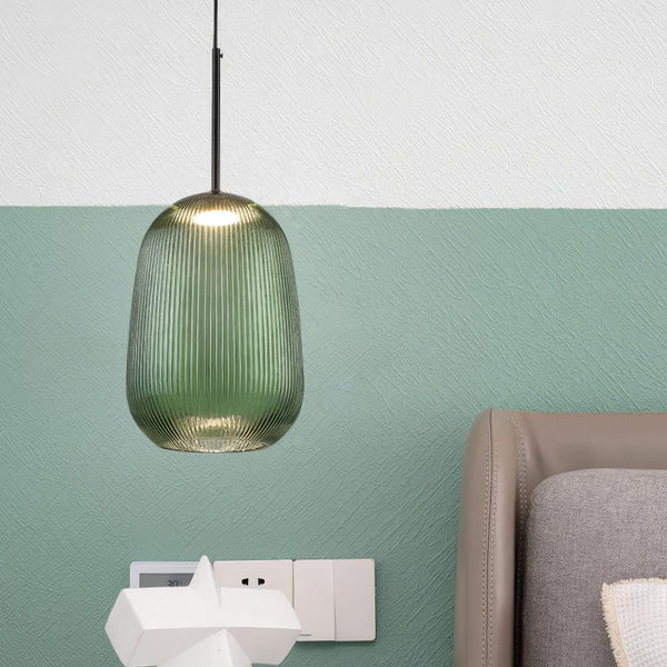 Reeded Glass Pendant Light
