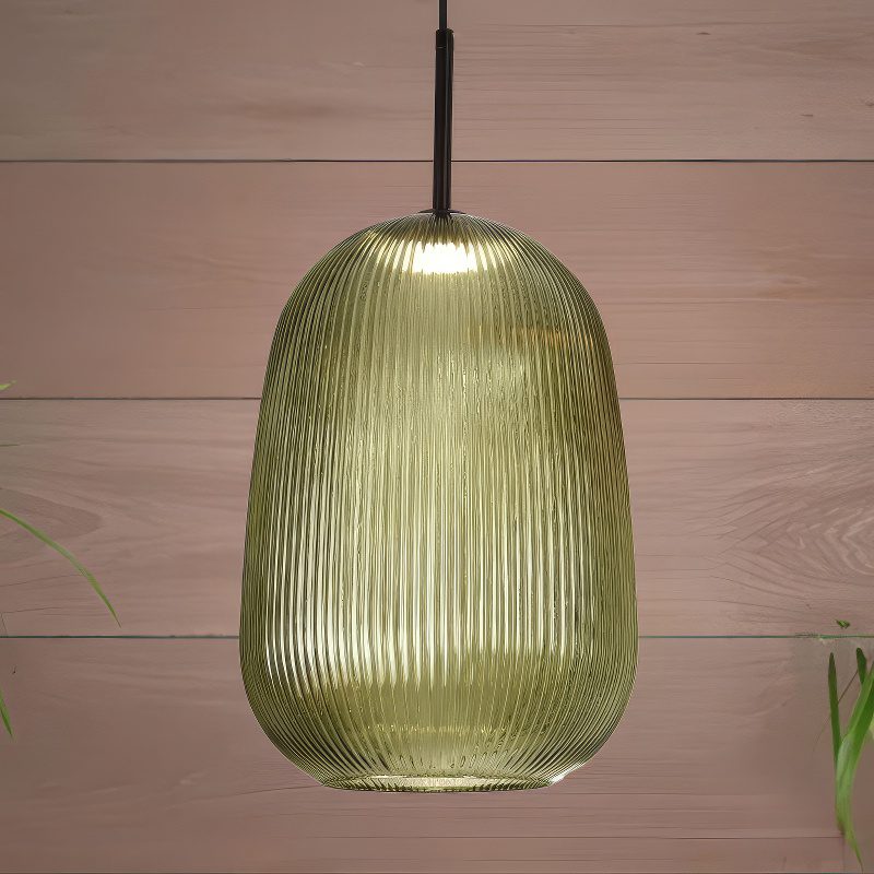 Reeded Glass Pendant Light view 2