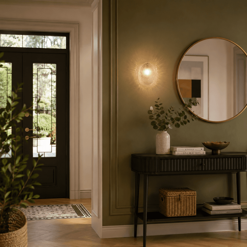 Reeded Glass Wall Light