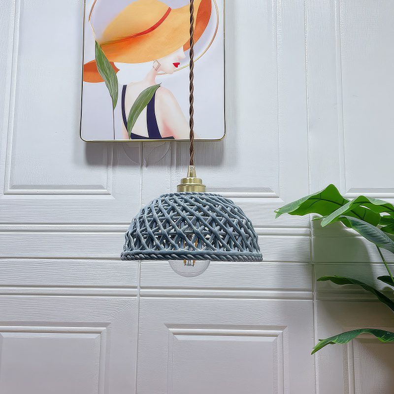 Reticulated Ceramic Pendant Light view 2