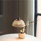 Reticulated Ceramic Pendant Light view 8