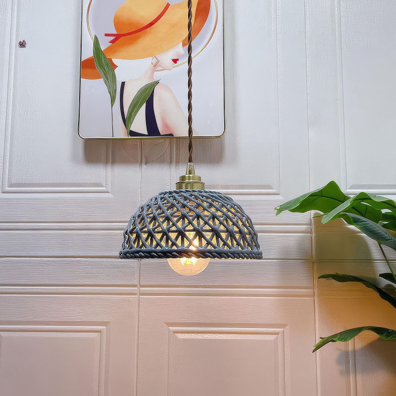 Reticulated Ceramic Pendant Light view 9