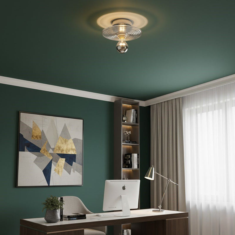 Ribbed Glass Ceiling Light