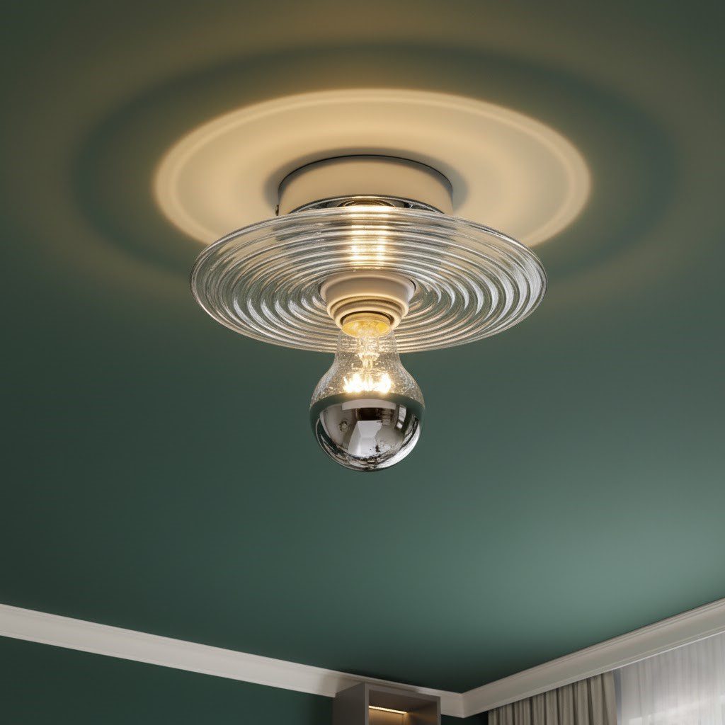 Ribbed Glass Ceiling Light view 3