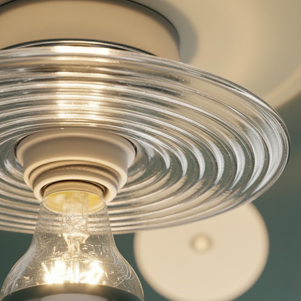Ribbed Glass Ceiling Light view 4