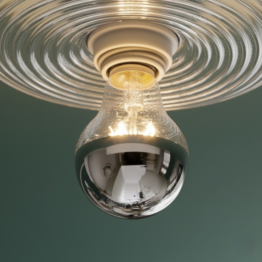 Ribbed Glass Ceiling Light view 5