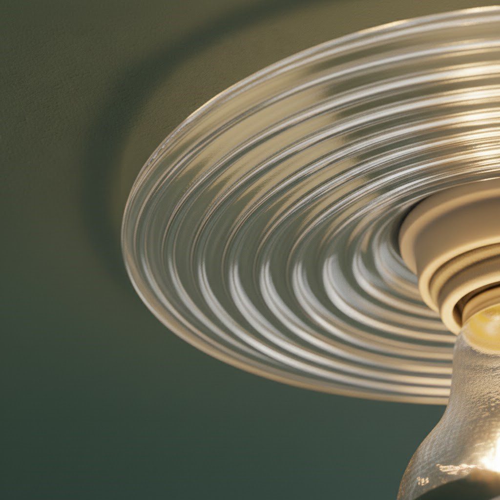 Ribbed Glass Ceiling Light view 6