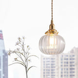 Ribbed Glass Pendant Light view 1