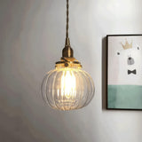 Ribbed Glass Pendant Light view 2