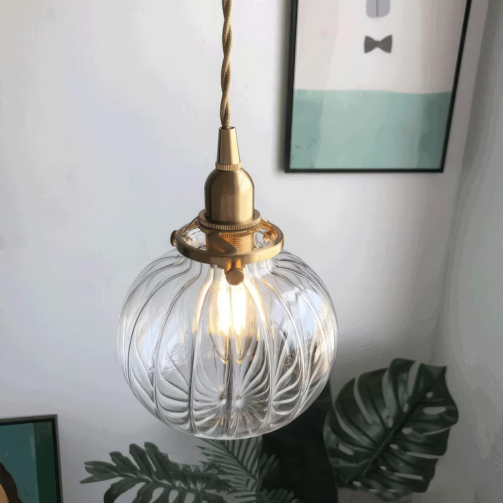 Ribbed Glass Pendant Light view 3