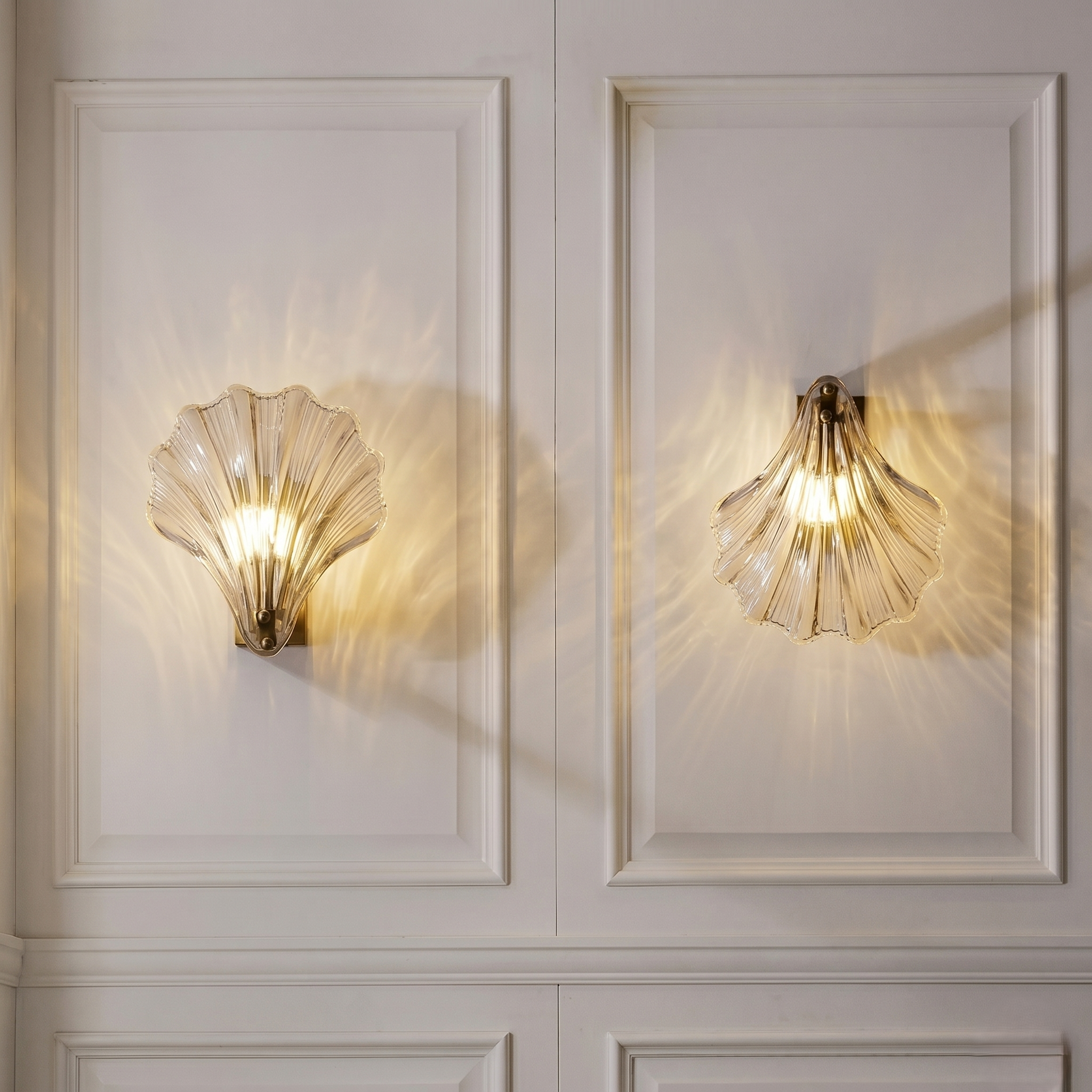 Ribbed Glass Wall Light view 2