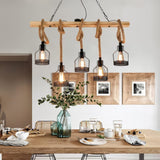 Rope and Wood 5-Light Pendant view 3