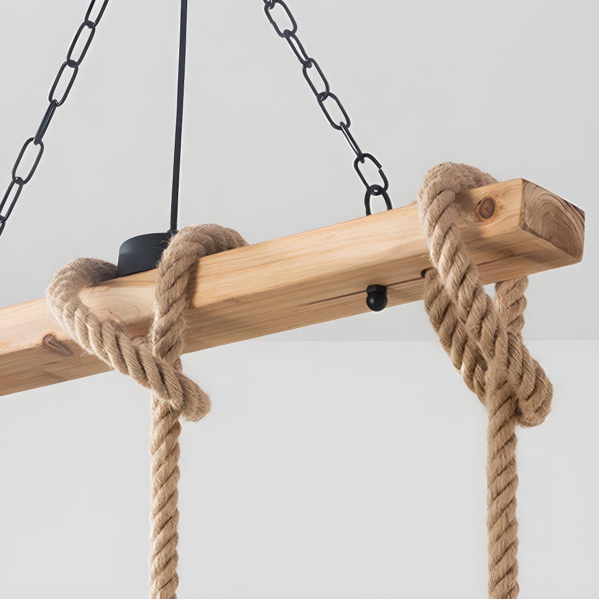 Rope and Wood 5-Light Pendant view 6